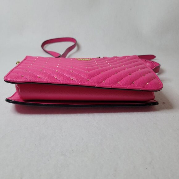 Victorias Secret Quilted Crossbody Pink Leather Chain Strap - Picture 12 of 16